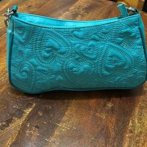 NWOT Sk*nny Y2K Dip Teal Silver Chain Shouler Bag